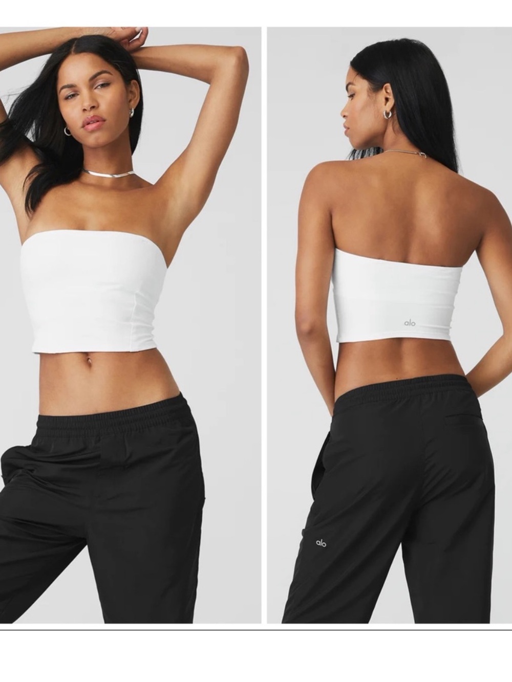 ALO YOGA Alosoft Convertible Sunkissed Bandeau White XS